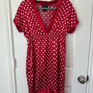 Chesley Red and White Polka Dot Dress